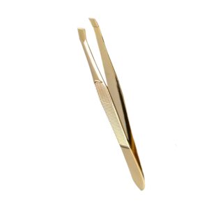 Elite Gold Slant-Tip Tweezers | Professional Eyebrow & Detail Tool