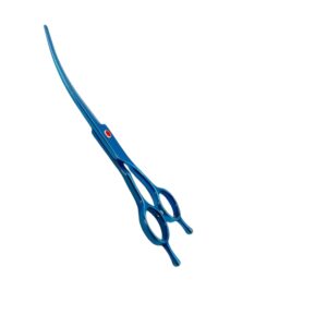 Pro-Series Curved Grooming Shears | Matte Black, Gold & Blue Finish