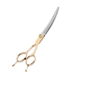 Elite Gold-Handle Curved Grooming Shears | Professional Styling