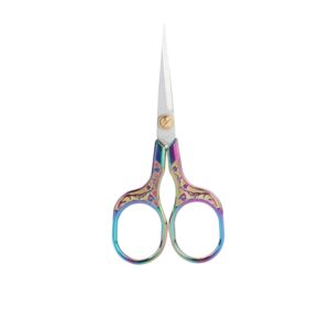 Iridescent Spectrum Embroidery Scissors | Ornate Floral Detail