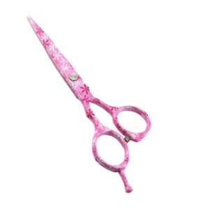 Professional Floral Pink Hair Shears | Paper Coded Salon Scissors