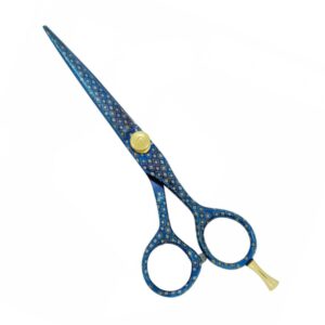 Royal Blue Geometric Hair Shears | Paper Coded Professional Scissors