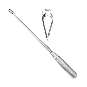 Bumm Uterine Curette - 12mm Sharp Medium Loop