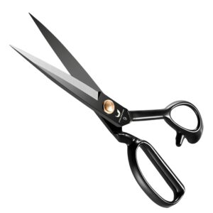Professional 9" Tailor Shears — Heavy-Duty Black Industrial Fabric Scissors