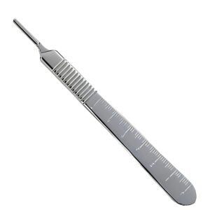 Scalpel Blade Handle No. 4 with Integrated Graduation Scale - Surgical Stainless Steel